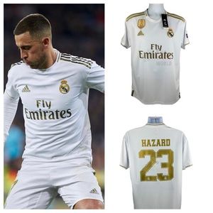 NEW Eden Hazard #23 Real Madrid UEFA Home Mens Soccer Jersey